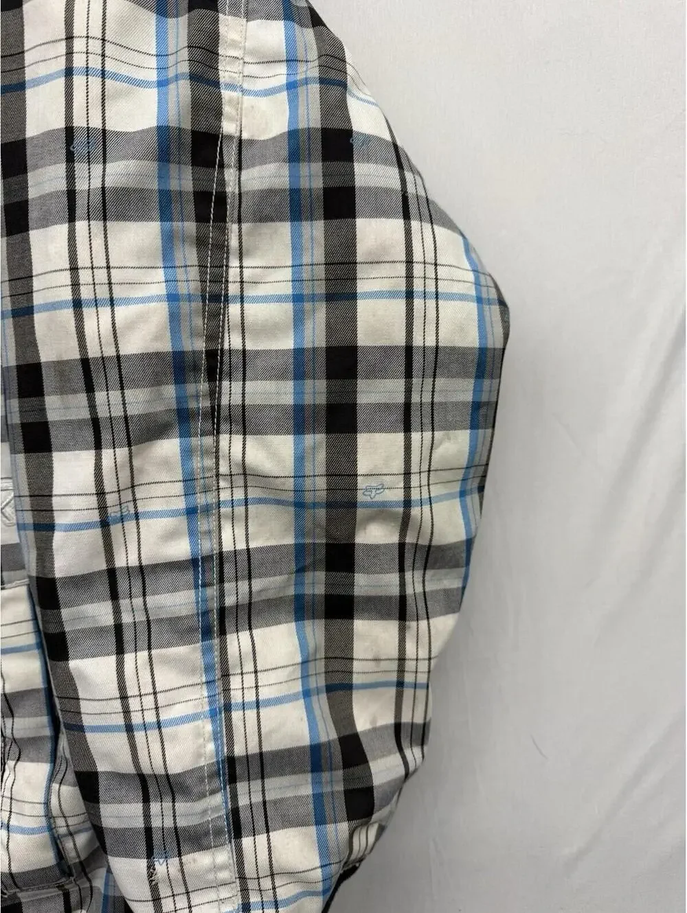 VTG Fox Racing Plaid Hooded Bomber Jacket Black Y2K Moto Skating Coat Men’s Xl